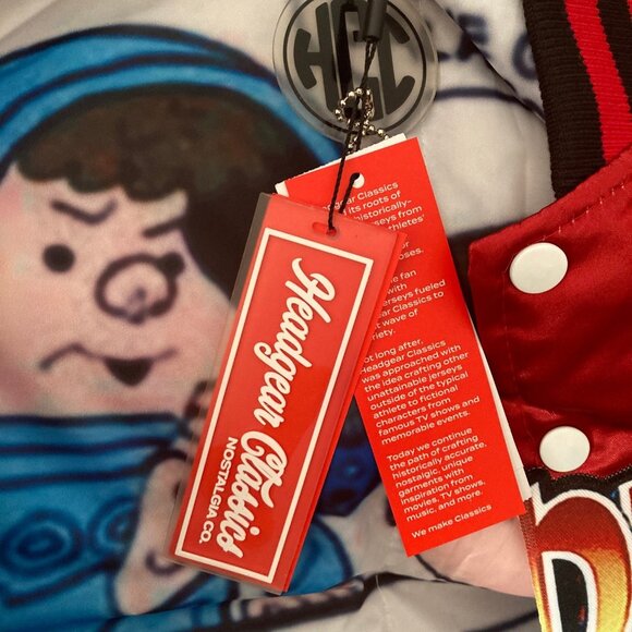 Dennis The Menace Satin Bomber Jacket Mens Med Headgear Classics Satin Retro - Picture 7 of 13